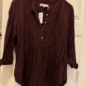 Loft Women's Burgundy Blouse